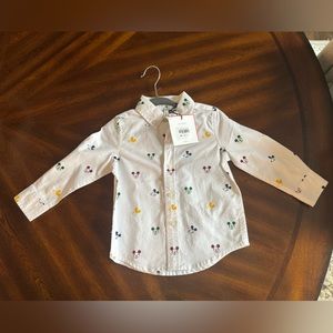 NEW WITH TAGS Janie and Jack button down Disney special edition Mickey top.